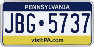 PA license plate JBG5737
