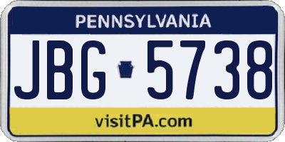 PA license plate JBG5738