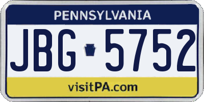 PA license plate JBG5752