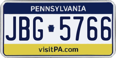 PA license plate JBG5766