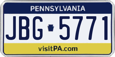 PA license plate JBG5771