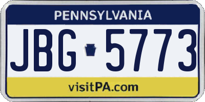 PA license plate JBG5773