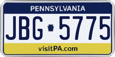 PA license plate JBG5775