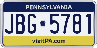 PA license plate JBG5781