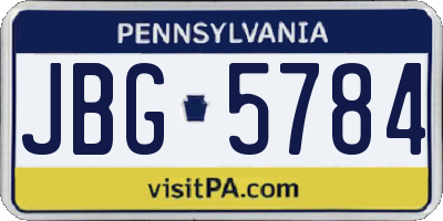 PA license plate JBG5784