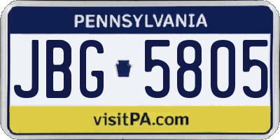 PA license plate JBG5805