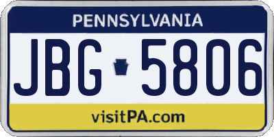 PA license plate JBG5806