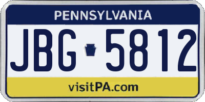 PA license plate JBG5812