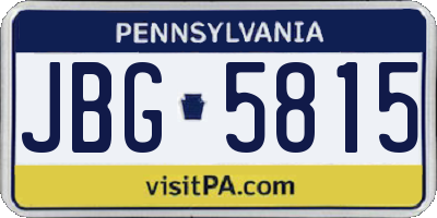 PA license plate JBG5815