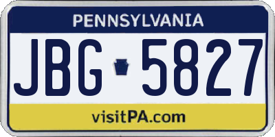 PA license plate JBG5827