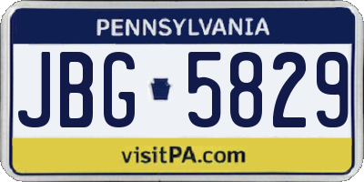 PA license plate JBG5829