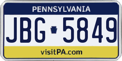 PA license plate JBG5849