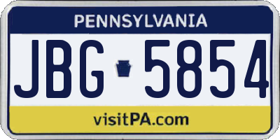 PA license plate JBG5854