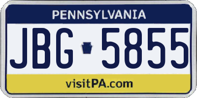 PA license plate JBG5855