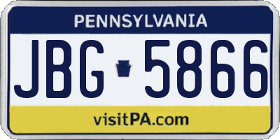 PA license plate JBG5866