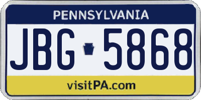 PA license plate JBG5868