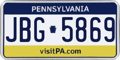 PA license plate JBG5869