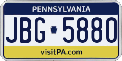 PA license plate JBG5880