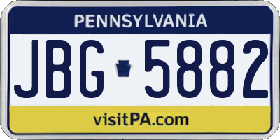 PA license plate JBG5882