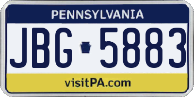 PA license plate JBG5883