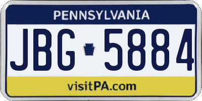 PA license plate JBG5884