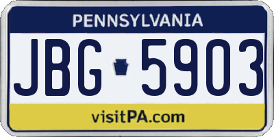 PA license plate JBG5903