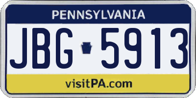 PA license plate JBG5913