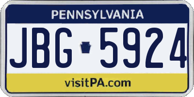 PA license plate JBG5924