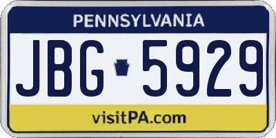 PA license plate JBG5929