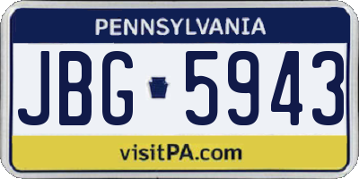 PA license plate JBG5943