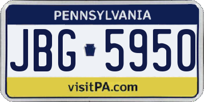 PA license plate JBG5950