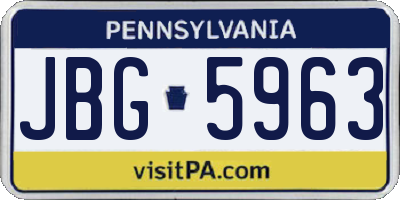 PA license plate JBG5963