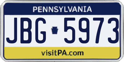 PA license plate JBG5973