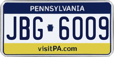 PA license plate JBG6009
