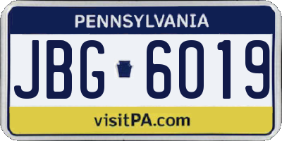 PA license plate JBG6019