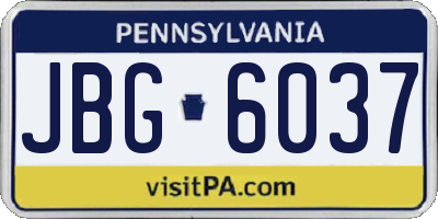 PA license plate JBG6037