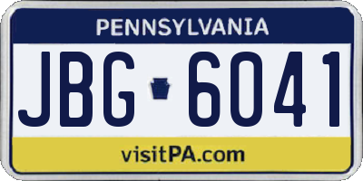 PA license plate JBG6041