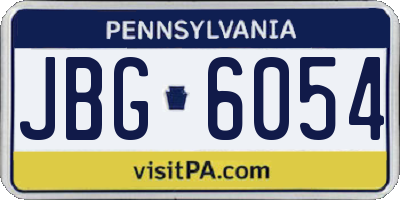 PA license plate JBG6054