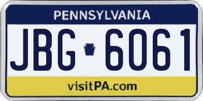PA license plate JBG6061
