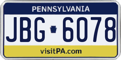 PA license plate JBG6078