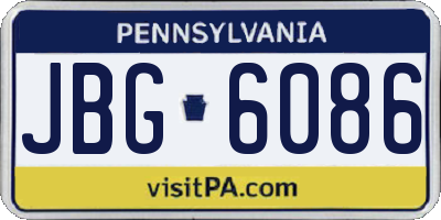 PA license plate JBG6086