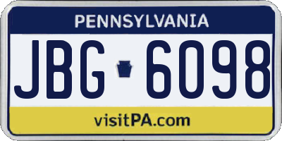 PA license plate JBG6098