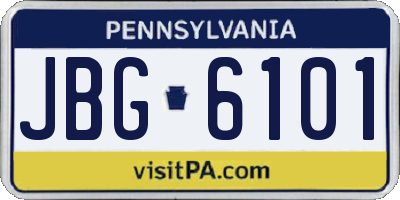 PA license plate JBG6101