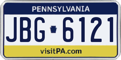 PA license plate JBG6121