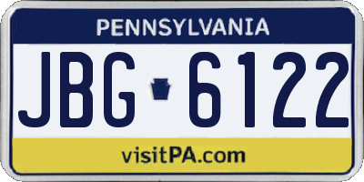 PA license plate JBG6122
