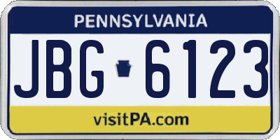PA license plate JBG6123