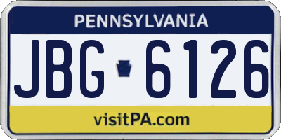 PA license plate JBG6126