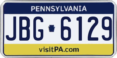 PA license plate JBG6129