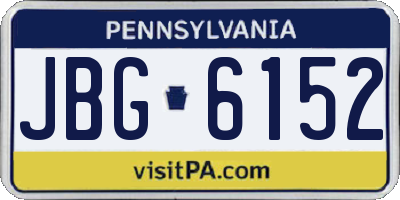 PA license plate JBG6152