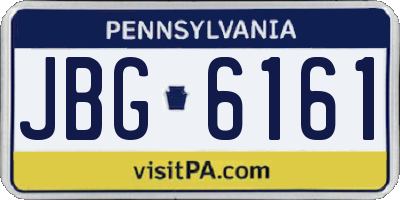 PA license plate JBG6161